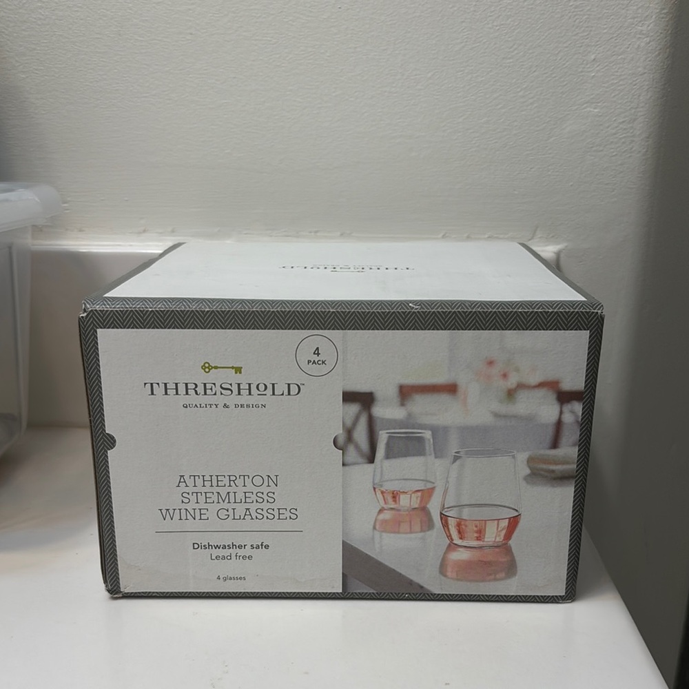 NWT Threshold Atherton Stemless Wine Glasses